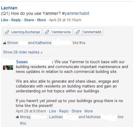 Q1) How do you use Yammer?